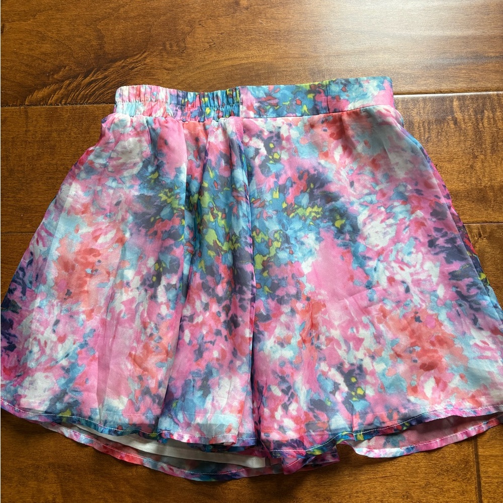 Millau Colorful Floral Mini Skirt